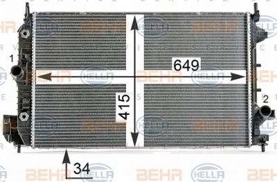 Hella 8MK 376 700-274 радиатор, охлаждение двигателя на SAAB 9-3 кабрио (YS3F)