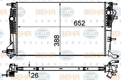 Hella 8MK 376 700-394 радиатор, охлаждение двигателя на RENAULT MEGANE III Наклонная задняя часть (BZ0_)