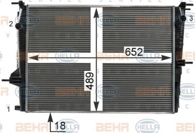 Hella 8MK 376 700-411 радиатор, охлаждение двигателя на RENAULT GRAND SCЙNIC III (JZ0/1_)