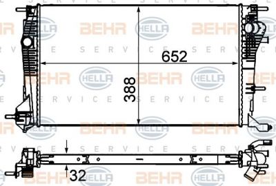 Hella 8MK 376 700-424 радиатор, охлаждение двигателя на RENAULT MEGANE III Наклонная задняя часть (BZ0_)