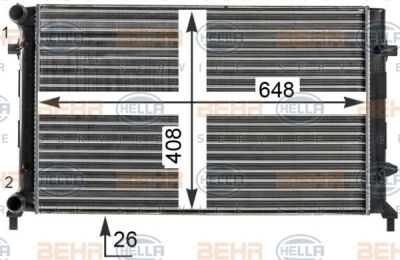 Hella 8MK 376 700-491 радиатор, охлаждение двигателя на SKODA OCTAVIA (1Z3)