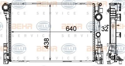 Hella 8MK 376 701-411 радиатор, охлаждение двигателя на MERCEDES-BENZ CLS (C218)