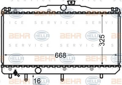 Hella 8MK 376 704-551 радиатор, охлаждение двигателя на TOYOTA COROLLA (_E9_)