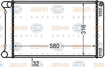 Hella 8MK 376 704-644 радиатор, охлаждение двигателя на FIAT PUNTO (188)