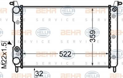 Hella 8MK 376 704-781 радиатор, охлаждение двигателя на FIAT PALIO Weekend (178DX)