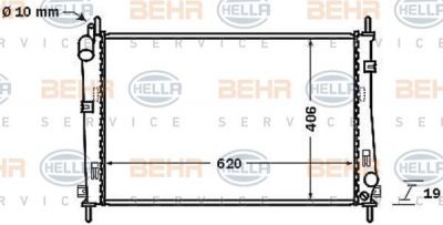 Hella 8MK 376 705-551 радиатор, охлаждение двигателя на FORD MONDEO III седан (B4Y)