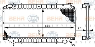 Hella 8MK 376 706-421 радиатор, охлаждение двигателя на NISSAN SERENA (C23M)
