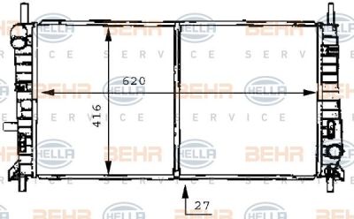 Hella 8MK 376 706-641 радиатор, охлаждение двигателя на FORD MONDEO I седан (GBP)