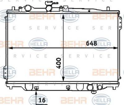 Hella 8MK 376 707-421 радиатор, охлаждение двигателя на MAZDA 626 III (GD)