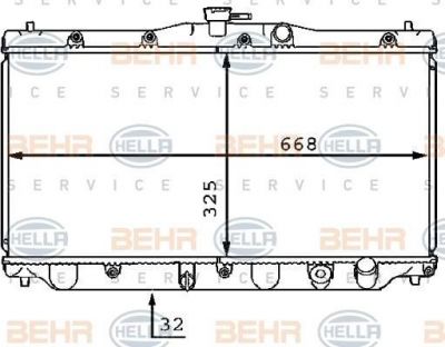 Hella 8MK 376 707-501 радиатор, охлаждение двигателя на HONDA ACCORD III (CA)