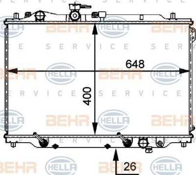 Hella 8MK 376 707-531 радиатор, охлаждение двигателя на MAZDA 626 III Station Wagon (GV)