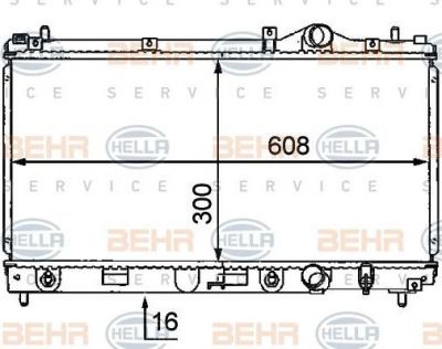 Hella 8MK 376 707-621 радиатор, охлаждение двигателя на CHRYSLER NEON (PL)