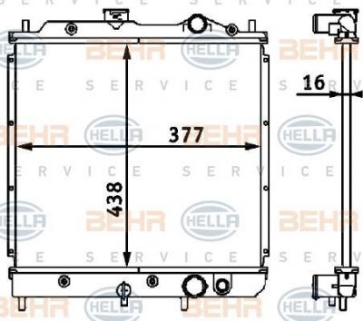 Hella 8MK 376 708-091 радиатор, охлаждение двигателя на MITSUBISHI LANCER IV (C6_A, C7_A)