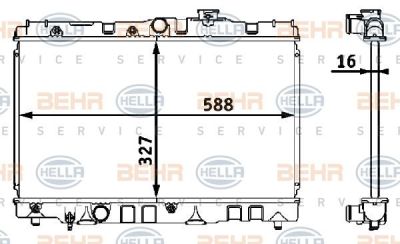 Hella 8MK 376 708-101 радиатор, охлаждение двигателя на TOYOTA COROLLA (_E9_)