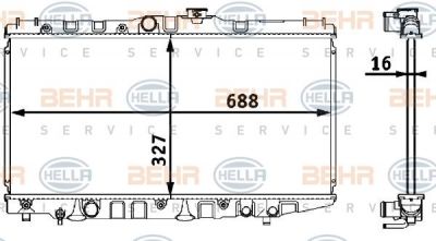 Hella 8MK 376 708-151 радиатор, охлаждение двигателя на TOYOTA COROLLA (_E9_)