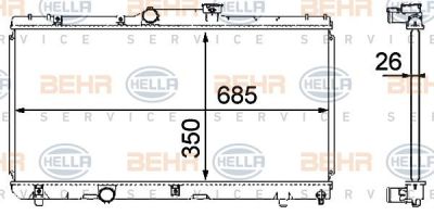 Hella 8MK 376 708-391 радиатор, охлаждение двигателя на TOYOTA COROLLA Wagon (_E10_)