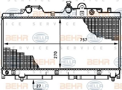 Hella 8MK 376 708-731 радиатор, охлаждение двигателя на FIAT PUNTO (176)
