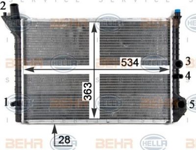 Hella 8MK 376 709-031 радиатор, охлаждение двигателя на VOLVO 460 L (464)