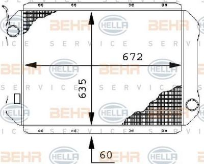 Hella 8MK 376 709-611 радиатор, охлаждение двигателя на MERCEDES-BENZ O 303