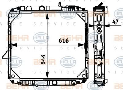 Hella 8MK 376 709-751 радиатор, охлаждение двигателя на MERCEDES-BENZ LK/LN2