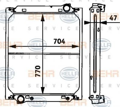 Hella 8MK 376 709-761 радиатор, охлаждение двигателя на MERCEDES-BENZ TOURISMO (O 350)