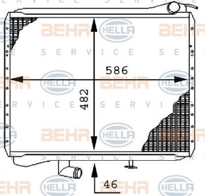 Hella 8MK 376 710-001 радиатор, охлаждение двигателя на MERCEDES-BENZ UNIMOG