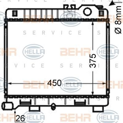 Hella 8MK 376 710-181 радиатор, охлаждение двигателя на 3 кабрио (E30)