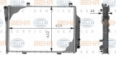 Hella 8MK 376 710-351 радиатор, охлаждение двигателя на MERCEDES-BENZ C-CLASS универсал (S202)