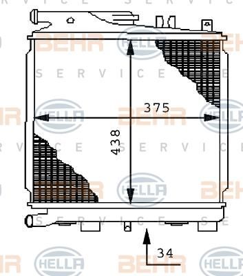 Hella 8MK 376 710-741 радиатор, охлаждение двигателя на 3 кабрио (E30)