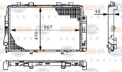Hella 8MK 376 711-171 радиатор, охлаждение двигателя на MERCEDES-BENZ S-CLASS (W140)