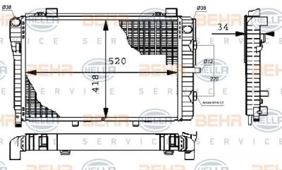 Hella 8MK 376 711-254 радиатор, охлаждение двигателя на MERCEDES-BENZ C-CLASS универсал (S202)