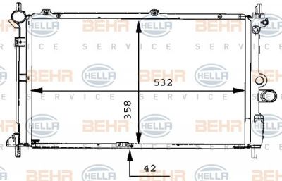 Hella 8MK 376 711-761 радиатор, охлаждение двигателя на OPEL ASTRA F универсал (51_, 52_)