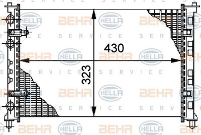 Hella 8MK 376 712-084 радиатор, охлаждение двигателя на VW CADDY II фургон (9K9A)