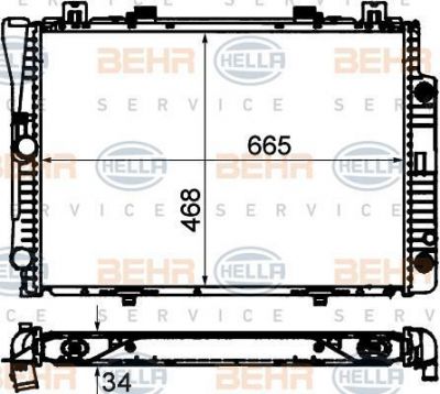Hella 8MK 376 712-204 радиатор, охлаждение двигателя на MERCEDES-BENZ S-CLASS (W140)