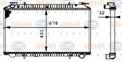 Hella 8MK 376 712-721 радиатор, охлаждение двигателя на NISSAN SERENA (C23M)