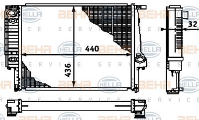 Hella 8MK 376 713-181 радиатор, охлаждение двигателя на 3 кабрио (E30)