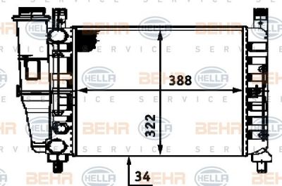 Hella 8MK 376 713-521 радиатор, охлаждение двигателя на FIAT UNO (146A/E)