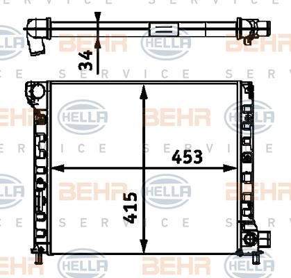 Hella 8MK 376 713-701 радиатор, охлаждение двигателя на FIAT CROMA (154)