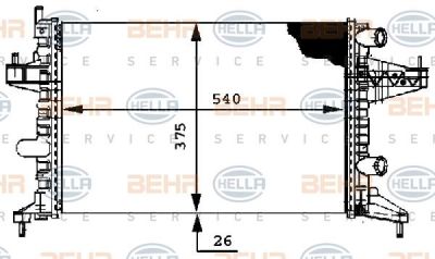 Hella 8MK 376 714-344 радиатор, охлаждение двигателя на OPEL COMBO Tour