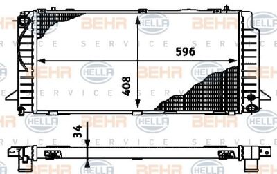 Hella 8MK 376 714-601 радиатор, охлаждение двигателя на AUDI COUPE (89, 8B)