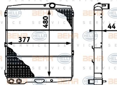 Hella 8MK 376 714-721 радиатор, охлаждение двигателя на AUDI 90 (81, 85, B2)