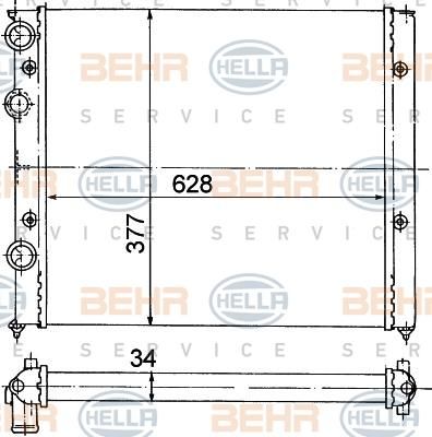 Hella 8MK 376 714-741 радиатор, охлаждение двигателя на VW VENTO (1H2)