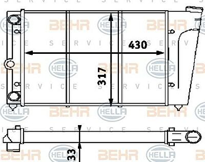 Hella 8MK 376 715-151 радиатор, охлаждение двигателя на VW POLO купе (86C, 80)