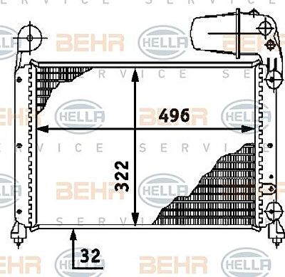 Hella 8MK 376 716-121 радиатор, охлаждение двигателя на FIAT TEMPRA (159)