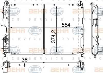 Hella 8MK 376 716-141 радиатор, охлаждение двигателя на FIAT TEMPRA S.W. (159)