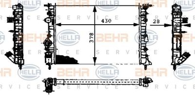 Hella 8MK 376 716-164 радиатор, охлаждение двигателя на RENAULT LOGAN I универсал (KS_)