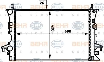 Hella 8MK 376 716-284 радиатор, охлаждение двигателя на RENAULT LAGUNA II Grandtour (KG0/1_)