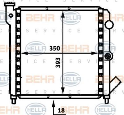 Hella 8MK 376 716-381 радиатор, охлаждение двигателя на RENAULT SUPER 5 (B/C40_)