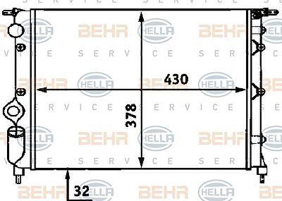 Hella 8MK 376 716-601 радиатор, охлаждение двигателя на RENAULT CLIO I (B/C57_, 5/357_)