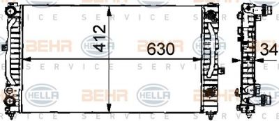 Hella 8MK 376 716-621 радиатор, охлаждение двигателя на SKODA SUPERB (3U4)